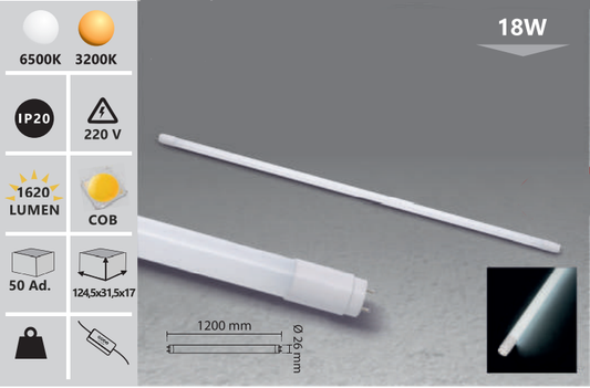 Led cijev 6500 k bijela  120 cm 18W