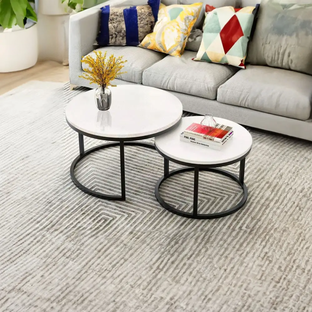 Set modernih stolića za kavu – bijela boja