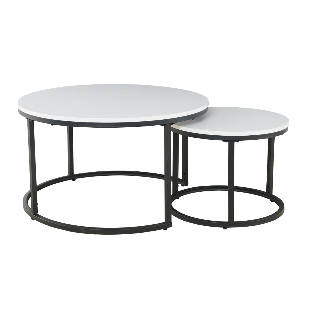 Set modernih stolića za kavu – bijela boja