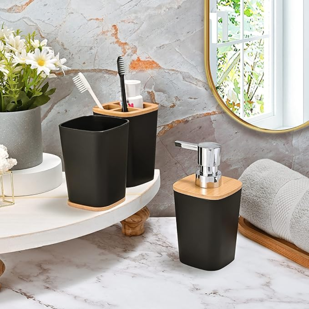 Set kupaonske galanterije – 6 elemenata u modernoj crnoj boji